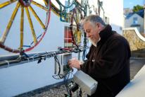 Angarrack resident Chris Bray attends to one of the many Christmas lights in the village (Image: Greg Martin / Cornwall Live) Angarrack resident Chris Bray attends to one of the many Christmas lights in the village (Image: Greg Martin / Cornwall Live)